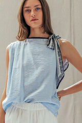 Vintage Muse Scarf-tie Blouse Top