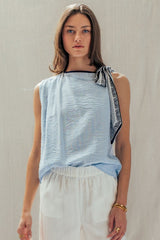 Vintage Muse Scarf-tie Blouse Top