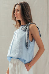 Vintage Muse Scarf-tie Blouse Top