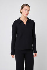 Polo Collared Knit Sweater