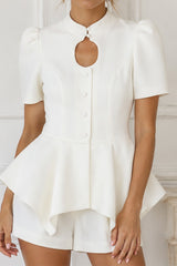Cutout Detail Peplum Top