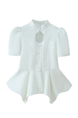 Cutout Detail Peplum Top