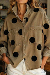 Effortless Asymmetrical Polka Dot Blouse