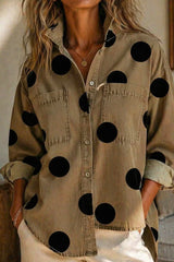 Effortless Asymmetrical Polka Dot Blouse