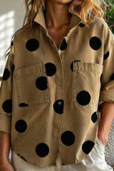 Effortless Asymmetrical Polka Dot Blouse