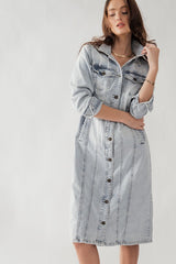 Distressed Light Blue Denim Dress