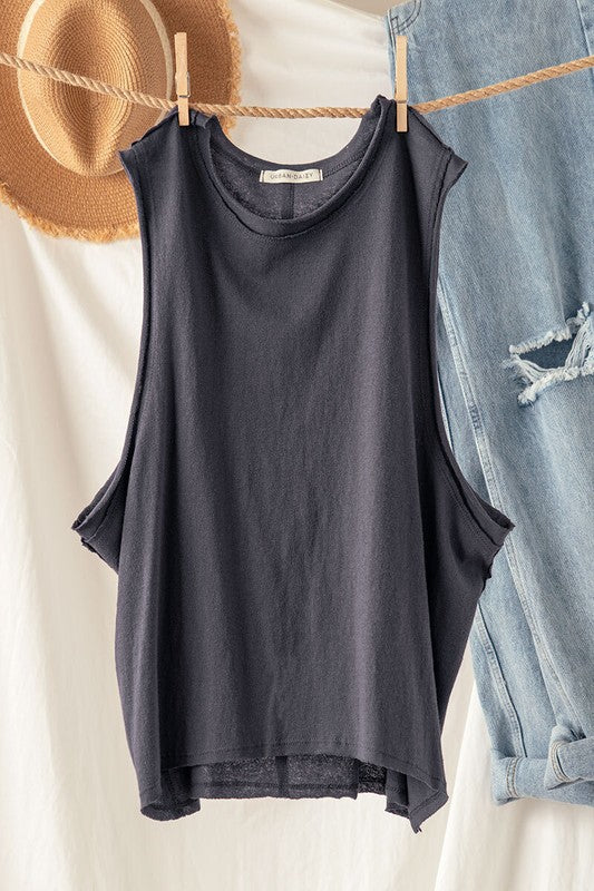 Ram Hem Crop Top (Black, Cinnamon, Ivory)