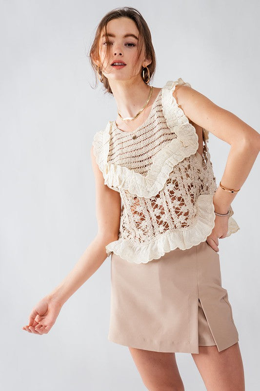 Crochet Floral Tank Top