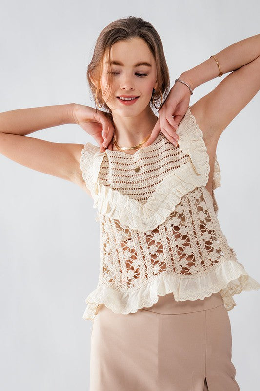 Crochet Floral Tank Top