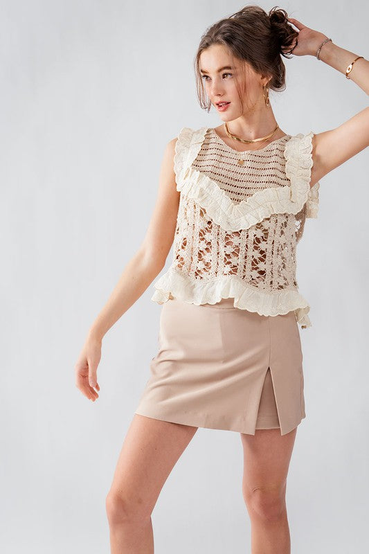 Crochet Floral Tank Top