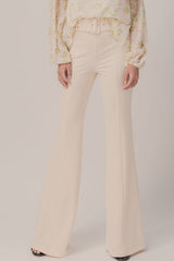 Belted Seam Front Flare Pants