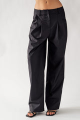 Belt Loop Pleated Pants (Charcoal, Taupe)