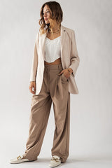 Belt Loop Pleated Pants (Charcoal, Taupe)