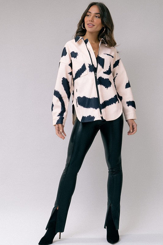 Ink Brush Zip Up Jacket