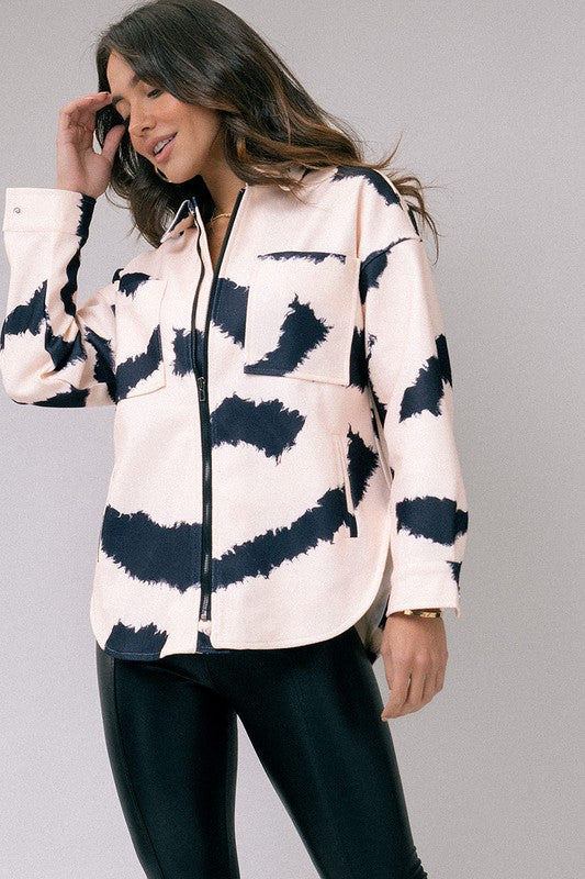Ink Brush Zip Up Jacket