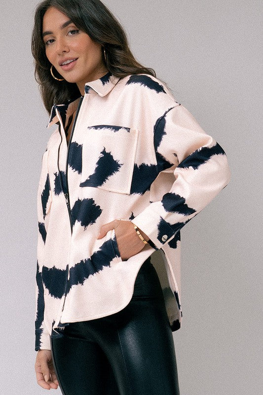 Ink Brush Zip Up Jacket