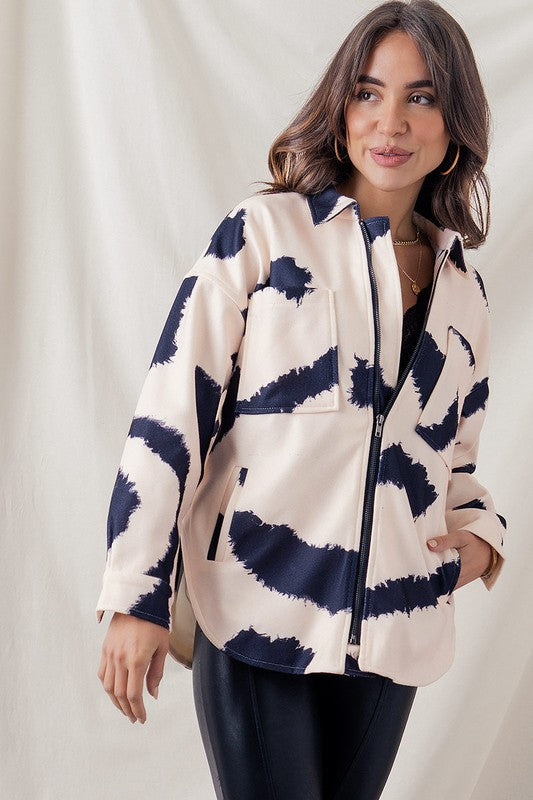 Ink Brush Zip Up Jacket