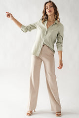 Solid Straight Leg Trouser (Beige, Black)