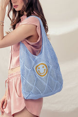 Geo Crochet Smiley Tote