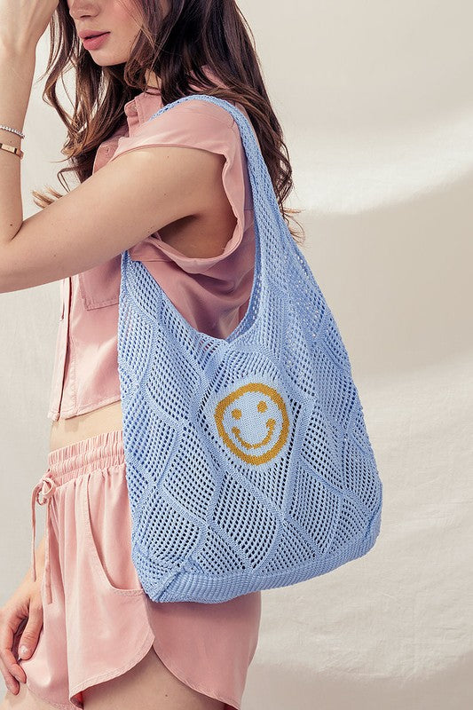 Geo Crochet Smiley Tote