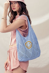 Geo Crochet Smiley Tote