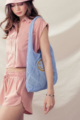 Geo Crochet Smiley Tote