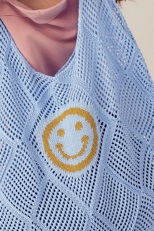Geo Crochet Smiley Tote