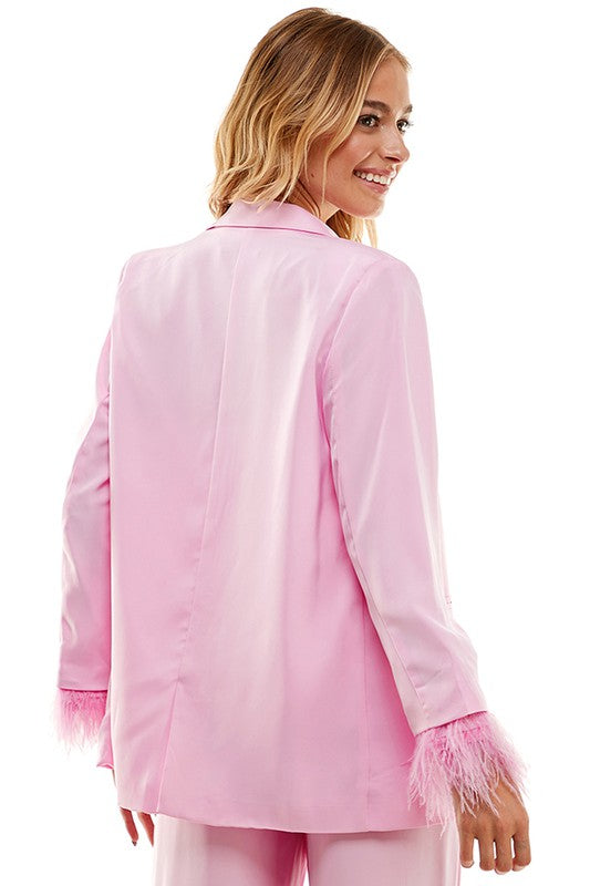 Pink Feather Blazer