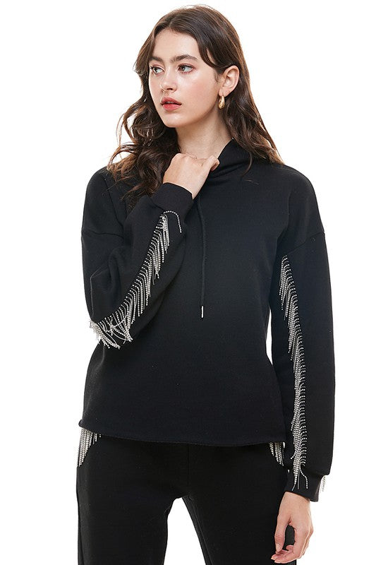 Fringe Sleeve Sweatshirt