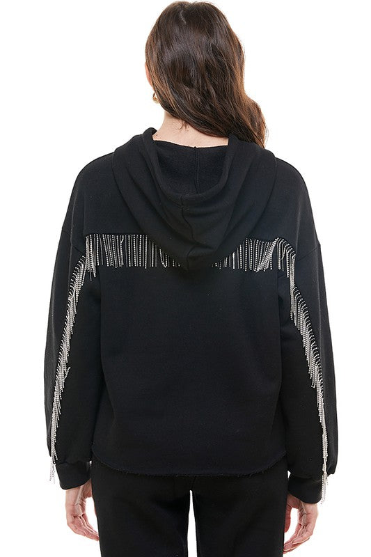 Fringe Sleeve Sweatshirt