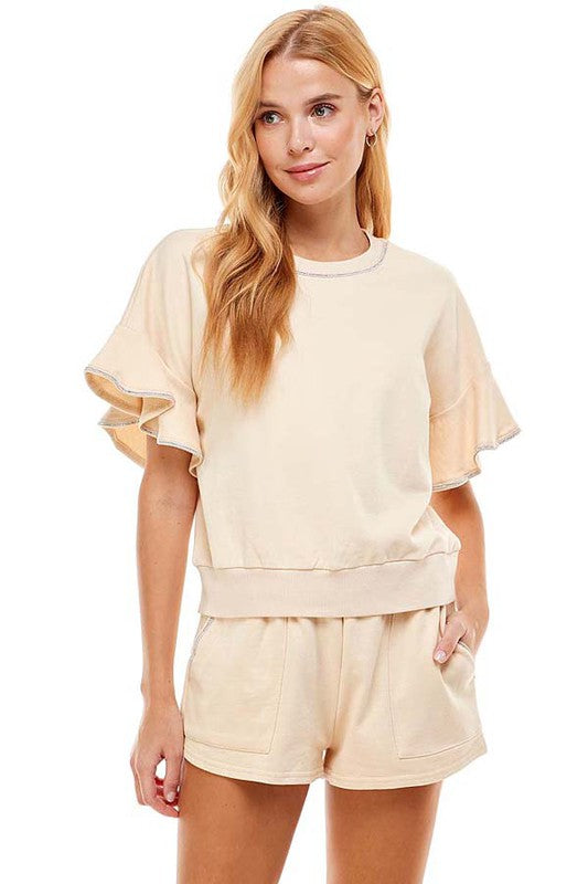 Ruffle Detailed Sweatshirt
