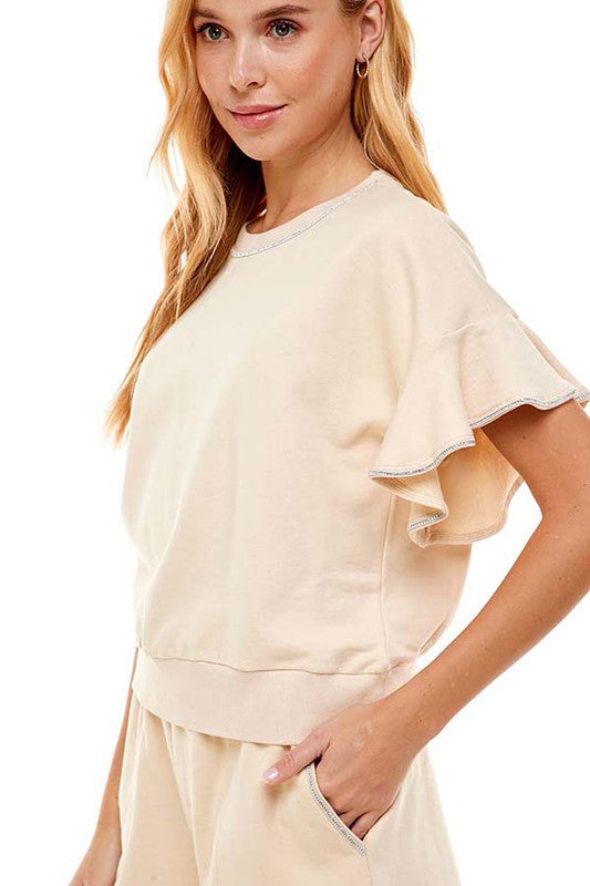 Ruffle Detailed Sweatshirt