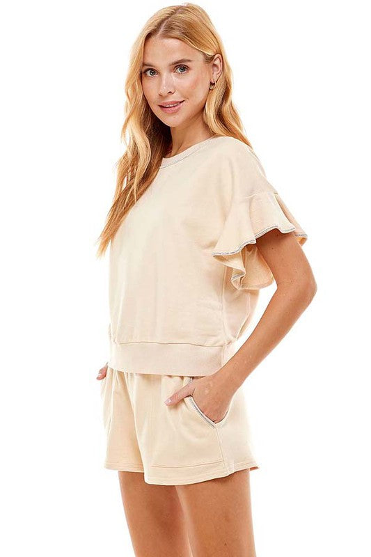 Ruffle Detailed Sweatshirt