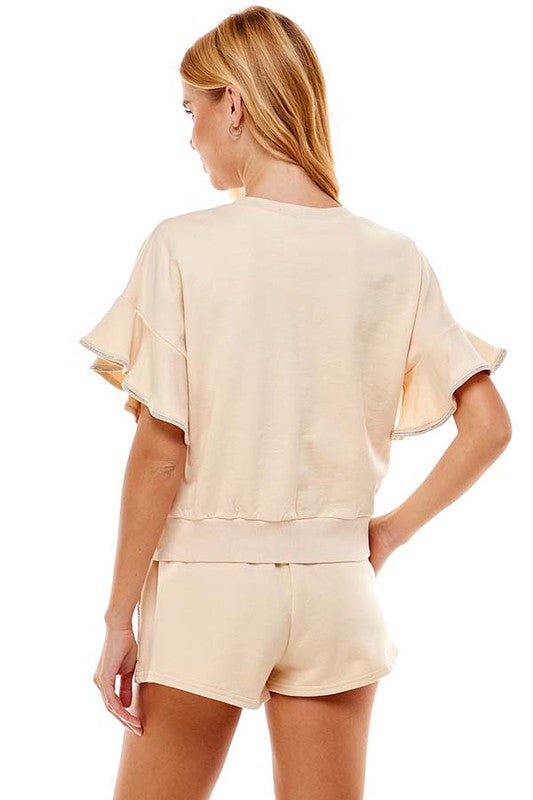 Ruffle Detailed Sweatshirt