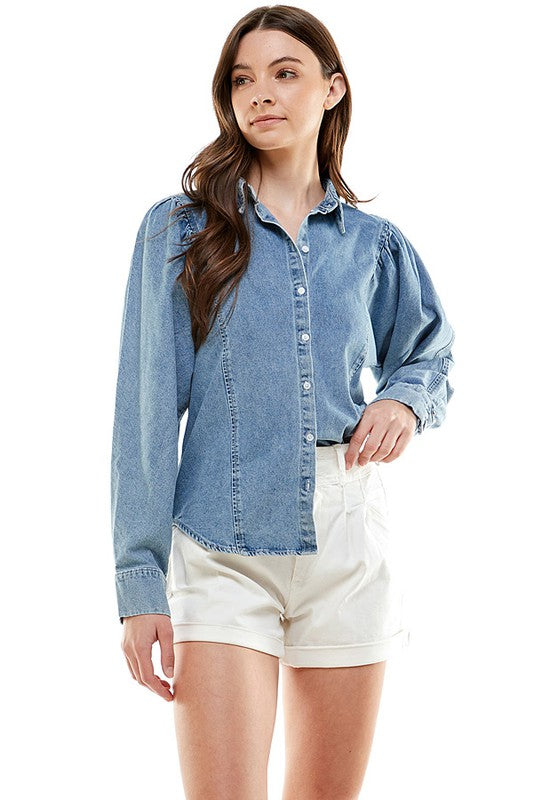 Long Sleeve Denim Top