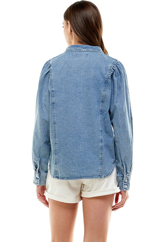 Long Sleeve Denim Top