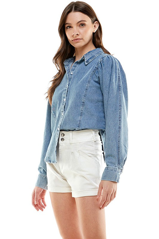 Long Sleeve Denim Top