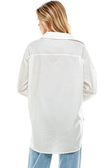 Button-Up Shirt (White, Magenta, Blue, Pink)