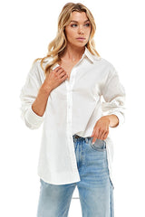 Button-Up Shirt (White, Magenta, Blue, Pink)