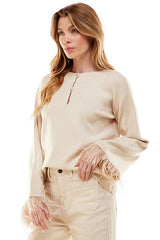 Bell Sleeve Top (Ivory or Poppy)