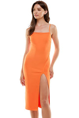 Slit Detail Bandage Dress (Fuchsia or Orange)