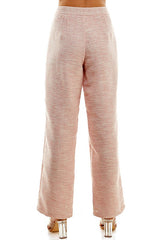 Pink Textured Flare Pant