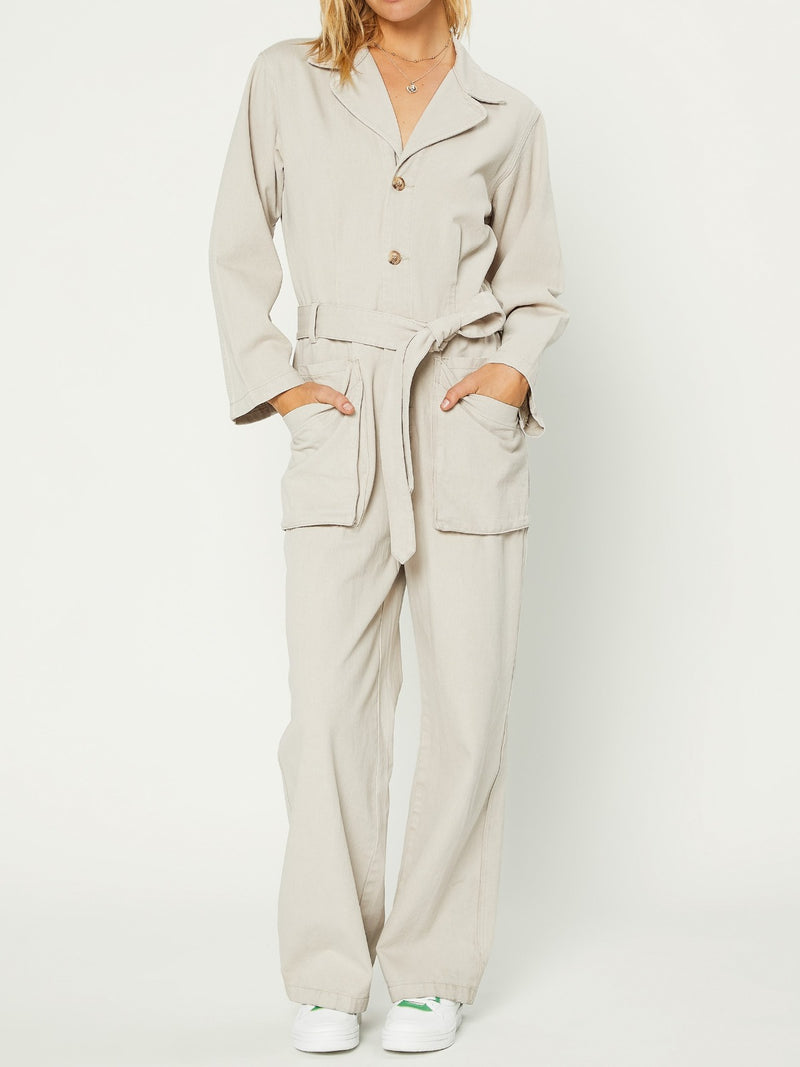 Button-Up Utility Pocket Jumpsuit