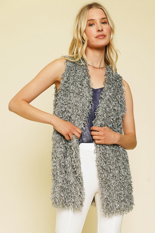 Faux Fur Open Vest