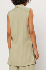 Stripe Shawl Collar Vest