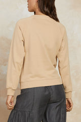 Long Sleeve Embroidered Crew Neck Sweatshirt