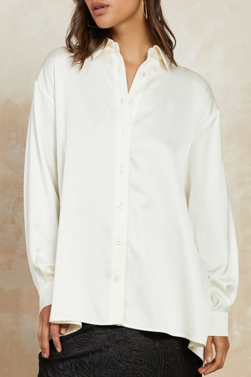 Open Back Long Sleeve Button Up Top