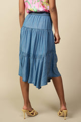 Chambray Handkerchief Hem Skirt