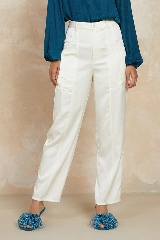 Straight Leg Pants With Side Pockets