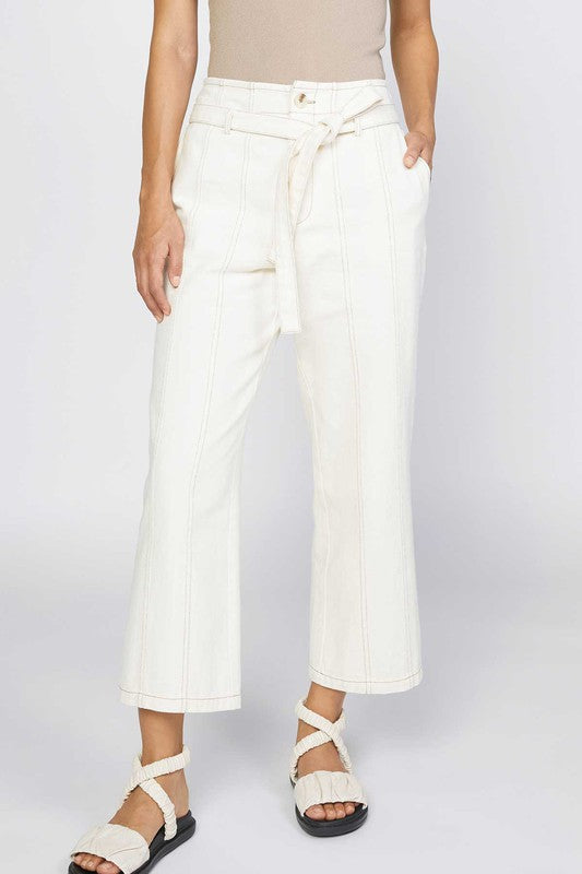 Straight Leg Paneled Pants